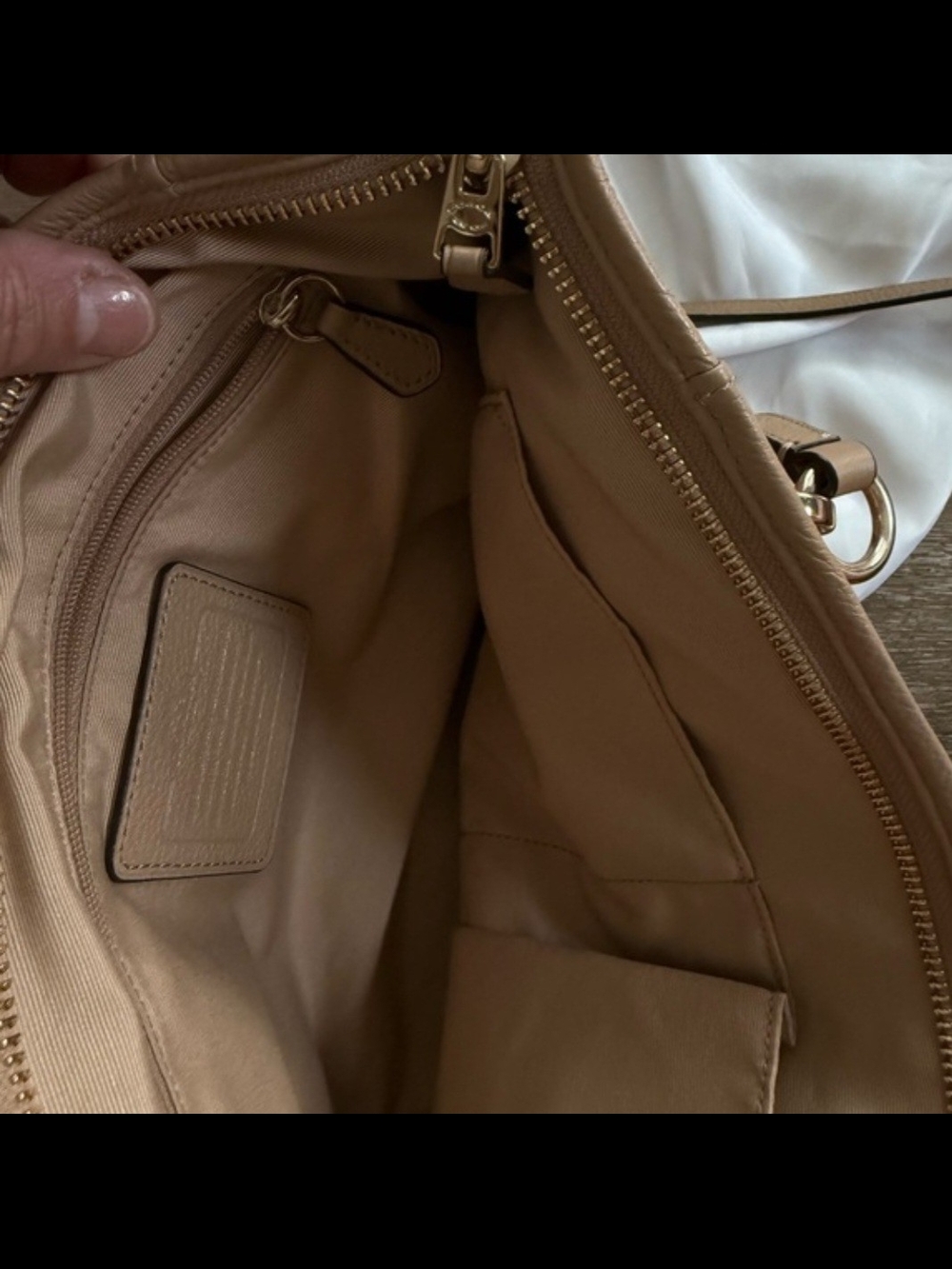 Coach Pebbled Leather Satchel in Tan - Picture 5 of 6